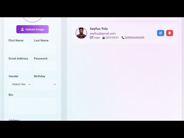 Glassmorphism Tutorial, CRUD App Design, Dark Mode UI, Frontend Development, Responsive Design
