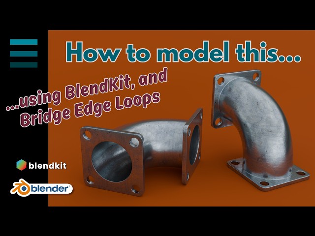 Blender Tutorial: Model a 90-Degree Pipe Connector Using BlendKit and Bridge Edge Loops