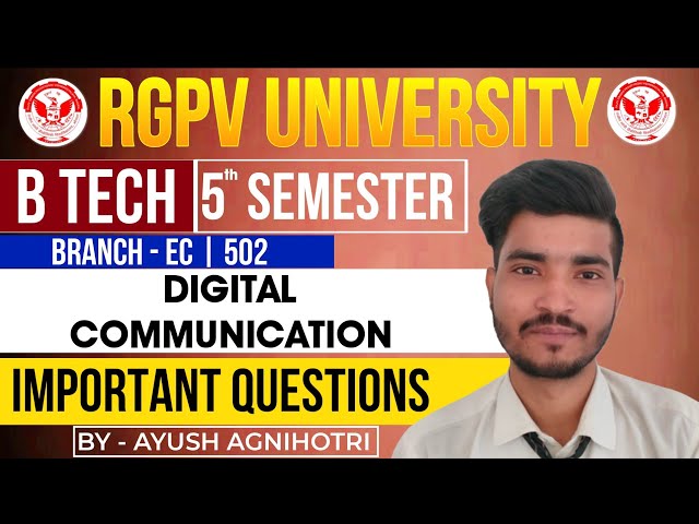 DIGITAL COMMUNICATION Important Questions | EC-502 | RGPV Exam 2025 | @EngineeringBoyz07