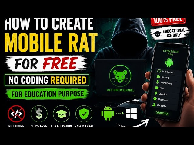 How To Create Mobile RAT For Free | No Coding Required For Education purpose