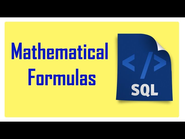 How to use mathematical formulas in SQL database