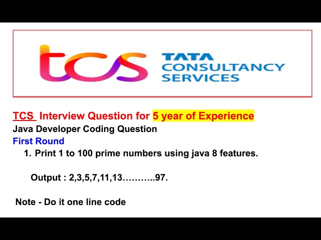 TCS Interview Question | Print 1 to 100 Prime Numbers Using Java 8 Features