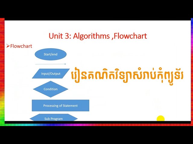 Algorithms,flowchart សរាប់ផ្នែកព័ត៌មានវិទ្យា