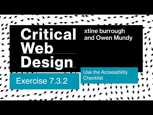 7.3.2 Use the Accessibility Checklist