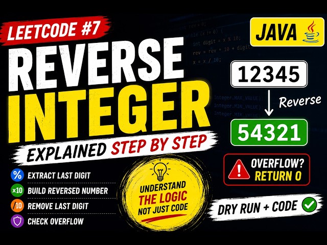 Reverse Integer | LeetCode 7 | Java | Overflow Explained Step by Step | Easy