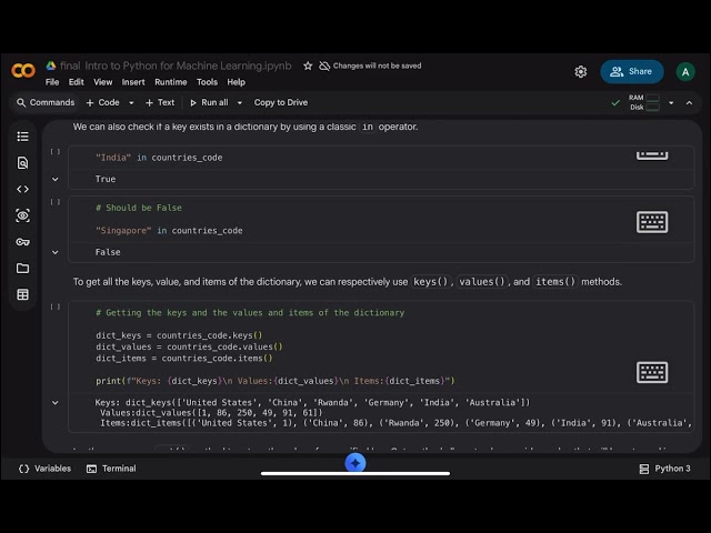 Introduction to Python for Machine Learning - Colab Walkthrough 