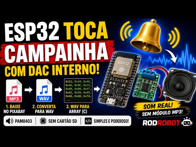 CESP32 Reproduzindo uma Campainha Real com DAC Interno | Sem DFPlayer e Sem Cartão SD