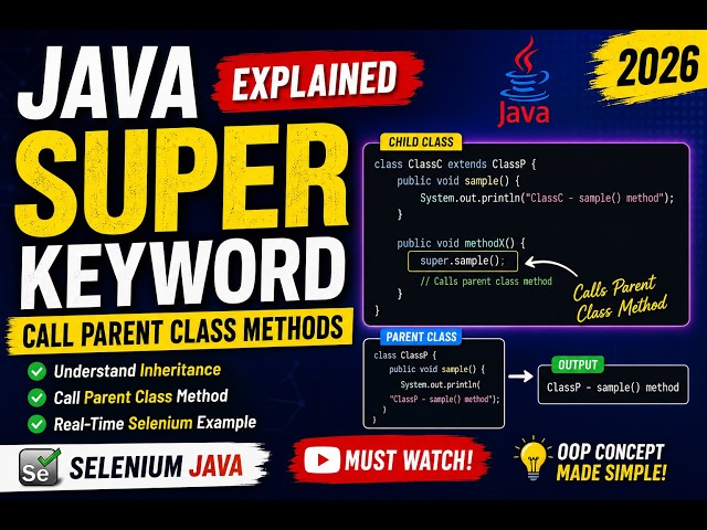 265. User super keyword in Java for calling parent call methods (Selenium Java 2026)