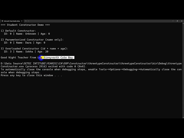 Type of Constructor 1default, Para, Overloading