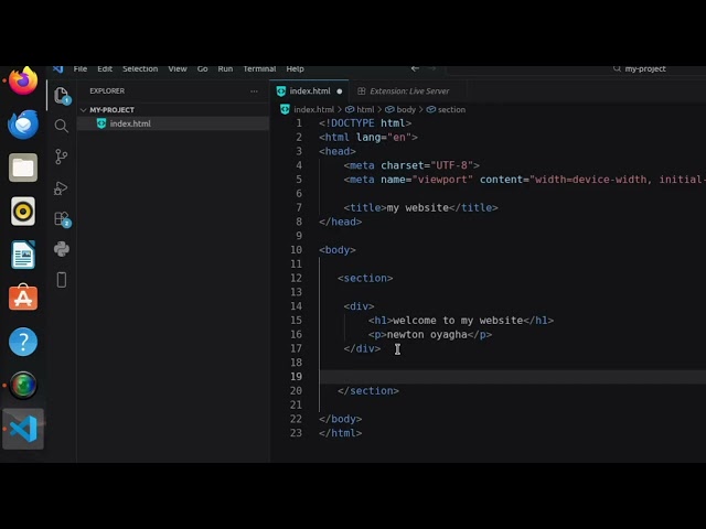 Building your first website. 