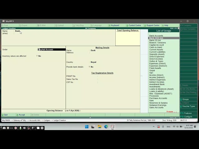 Tally Tutorial: How to Create a Ledger in Tally | Step-by-Step Guide