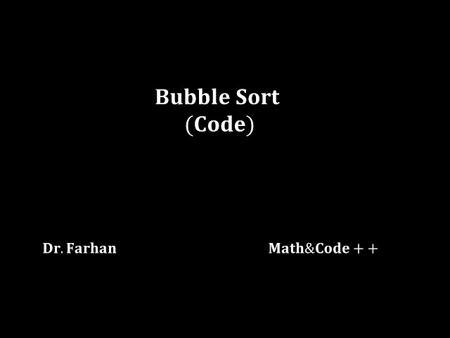 Bubble Sort Code|DSA