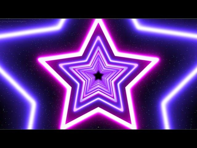 4K Neon Tunnel Background | Pink & Purple Shining Stars, Abstract Particles
