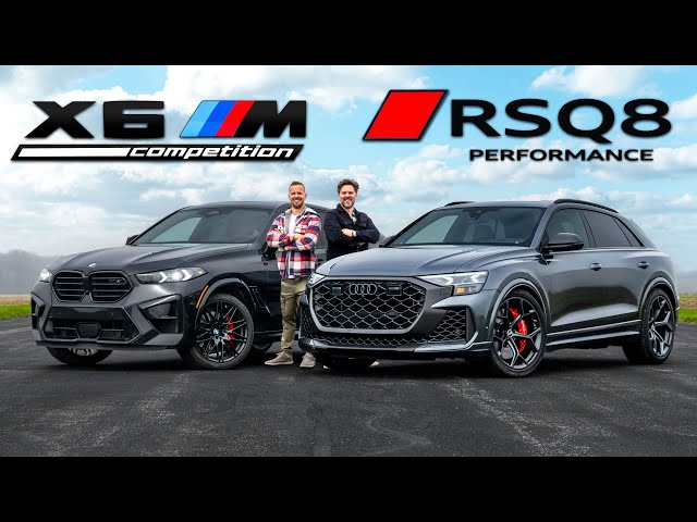 Comparación del BMW X6M vs. el rendimiento del Audi RSQ8 // Carrera de arrancones + Análisis