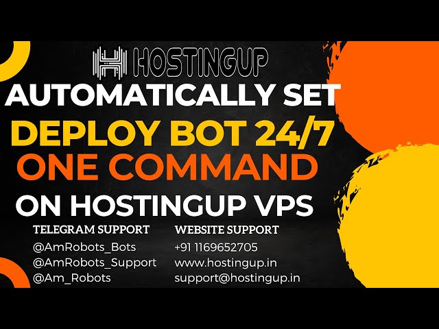🚀 Deploy Your Telegram Bot in 10 Secs & Run 24/7 with HostingUp VPS – Easy One-Command Setup! 🚀