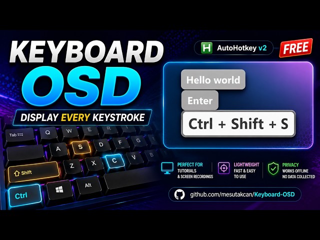 Keyboard OSD – Display Keystrokes in Real Time - Demo-1