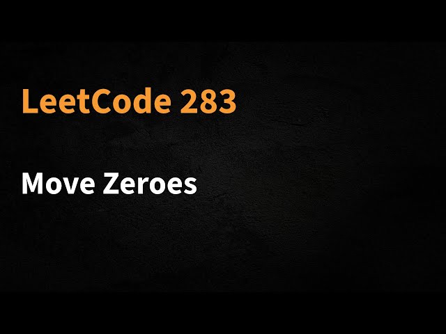 Move Zeroes - Leetcode 283 - Python | Tamil