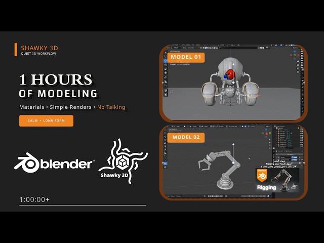 1 Hours of Relaxing 3D Modeling in Blender | No Talking + Classical Music