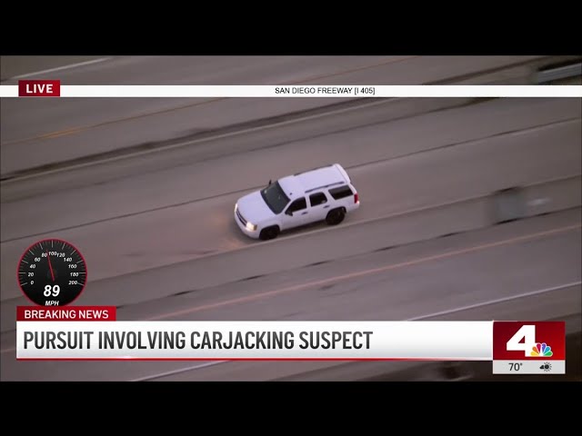 High-speed pursuit of carjacking suspect in LA and Orange counties
