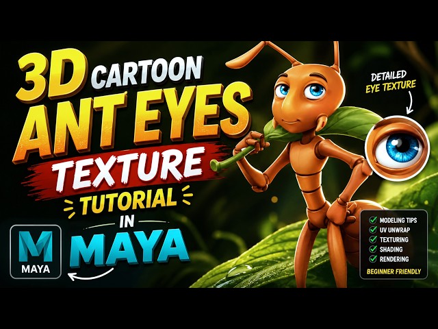 How to Create 3D Cartoon Character Eye Textures in Maya Tutorial
