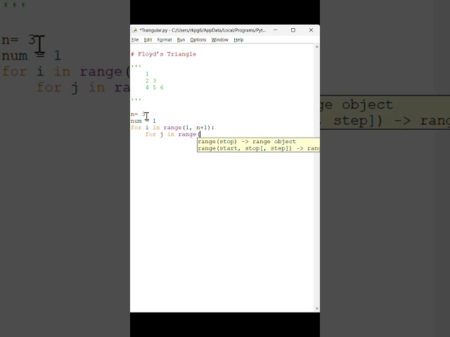 Floyd’s Triangle in Python | Interview Favorite #shorts #python #pattern