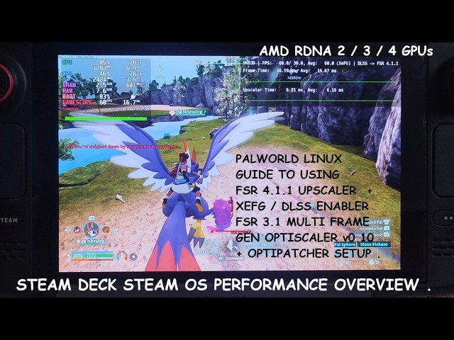 Palworld Linux FSR 4.1.1 + XeFG / DLSS Enabler FSR MFG Optiscaler v0.10 Setup | Steam Deck Overview