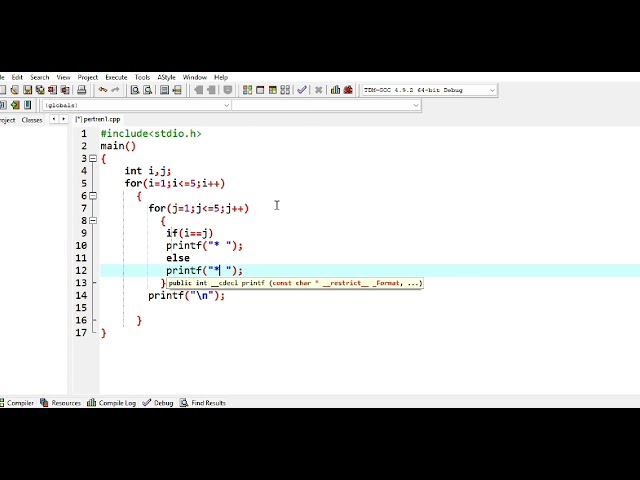 First pattern for c language 