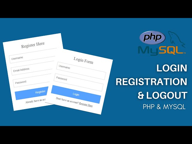 How to create Login and Registration From with Logout with PHP and MySQL🔥
