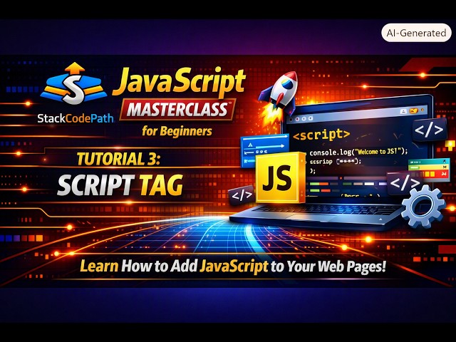 JavaScript Masterclass for Beginners - Tutorial 3: Script Tag