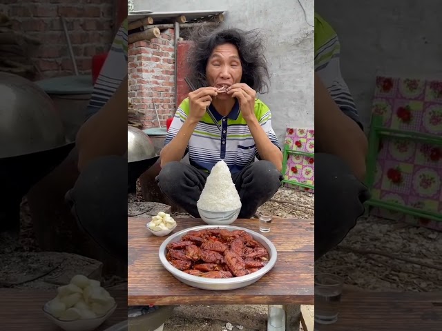 Crazy man cooks delicious food