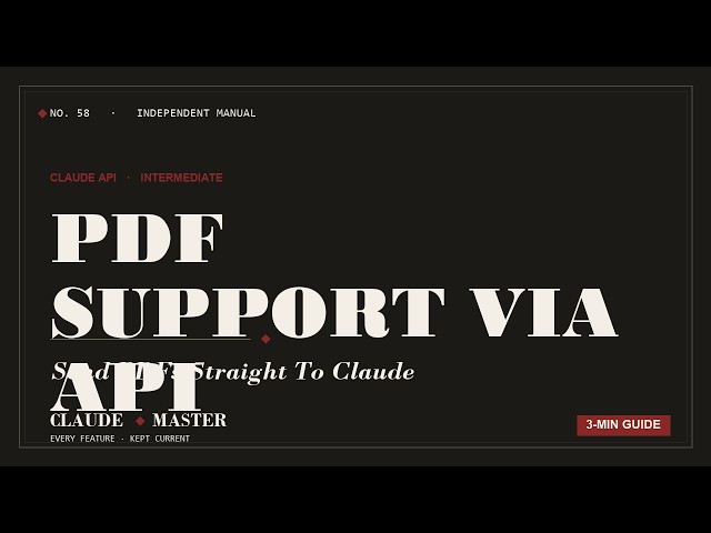 PDF Support in the Claude API: Send Documents Straight to the Model | Claude Master
