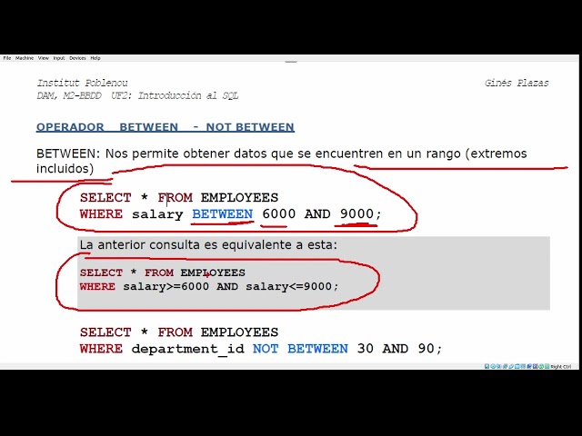 (01B) Clausula BETWEEN y NOT BETWEEN  (Curso de SQL)