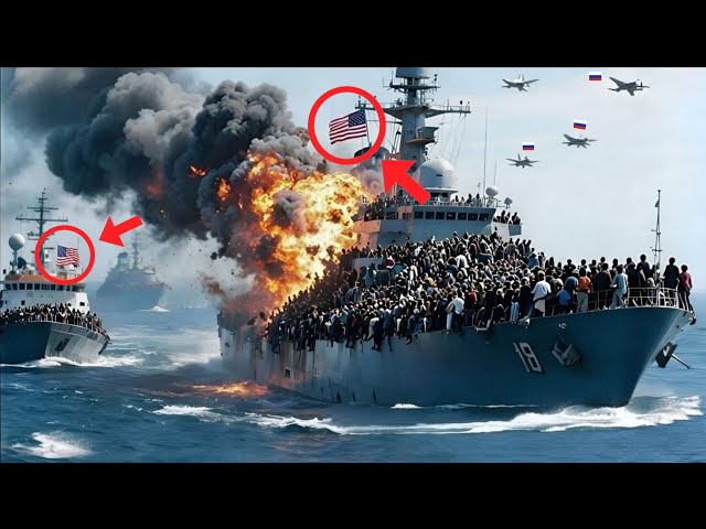 3 hours ago, a US warship carrying US troops was destroyed by a Russian YAK-141 jet.