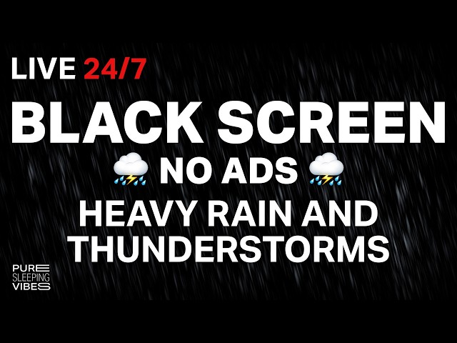 🔴 Powerful Rain and Thunder Sounds for Sleeping | Black Screen Rainstorm - Sleep Sounds