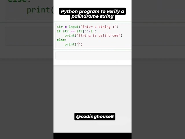 How to Check a Given String is Palindrome or Not in Python #python #coding