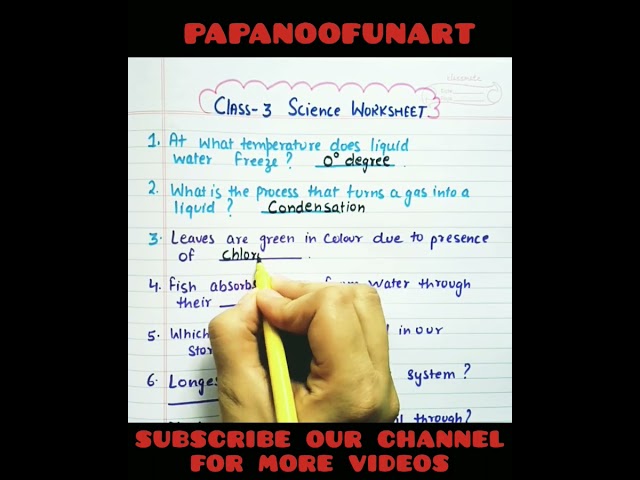 class-3 science worksheet.important science questions for class-3.science worksheet for class-3.