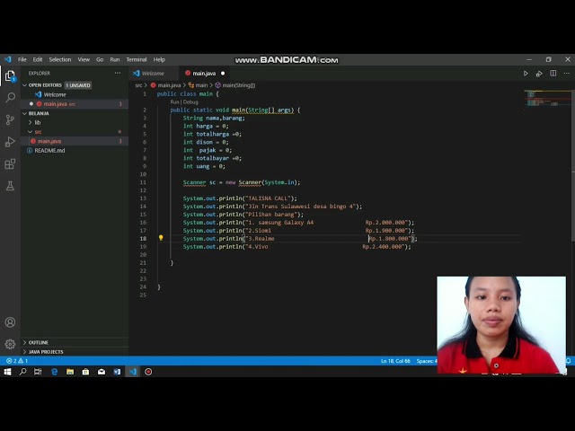 Tutorial membuat daftar belanja Vs Code(Java)