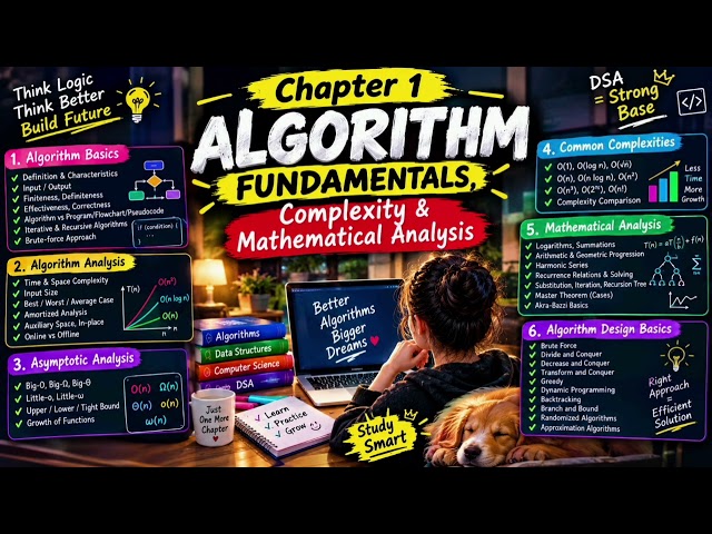 DSA Audio Lecture 🎧 Day 1 | Algorithm Fundamentals 🔥 | Time & Space Complexity | Big-O, Big-Ω, Big-Θ