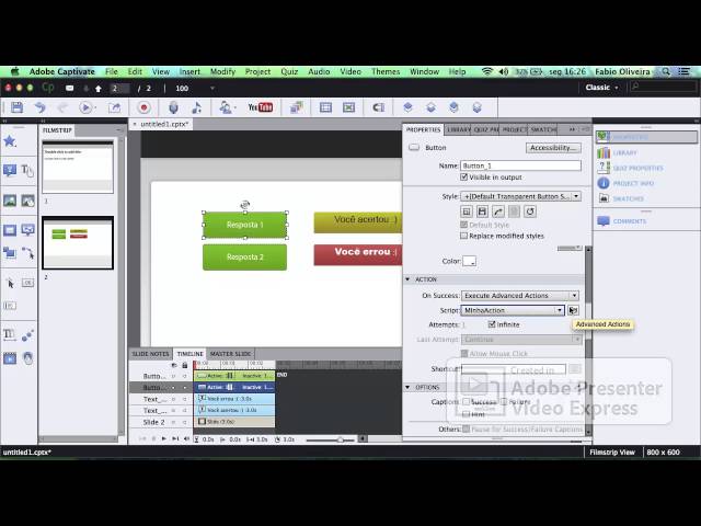 AdvancedAction com Botoes