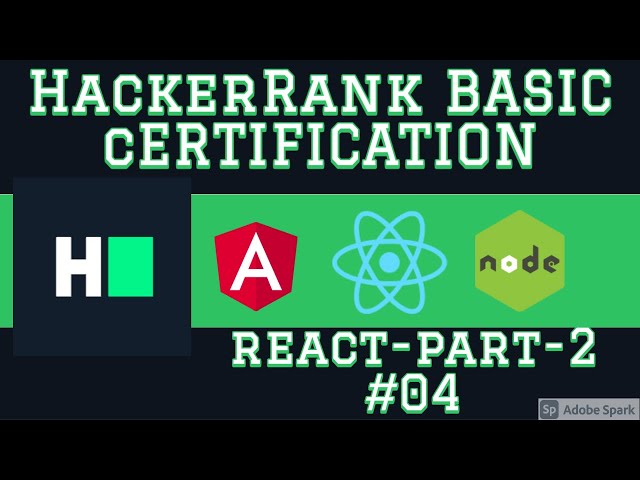 HackerRank React Basic  certification Part-2