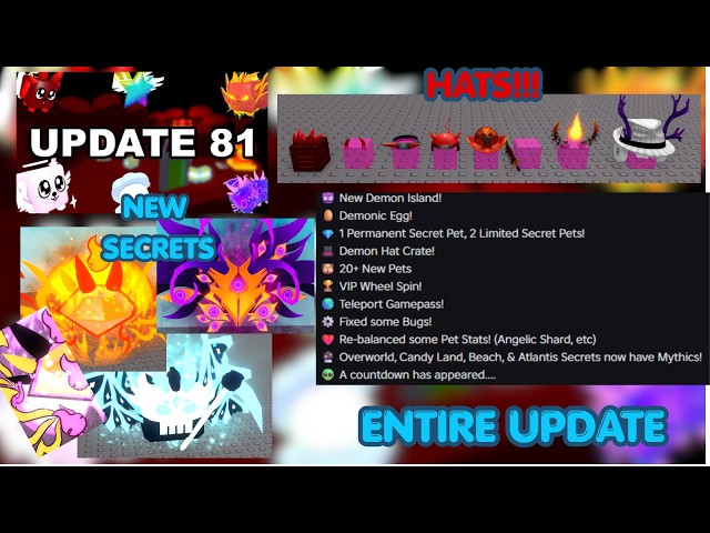 😈 DEMON ISLAND UPDATE IN BUBBLE GUM SIMULATOR!! NEW SECRETS, HATS AND EVERY LEAK