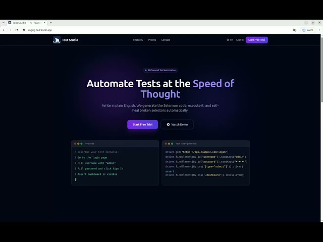 Taut Demo - Automate Web Testing Without Coding