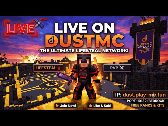 🔴 LIVE: Launching DUSTMC Lifesteal Season 1! | Java & Bedrock (Join Now)