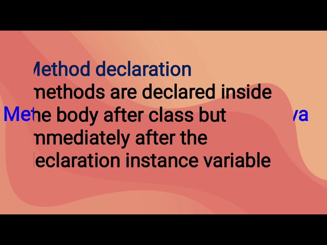 ch-12. #Method declaration in a class of Java.