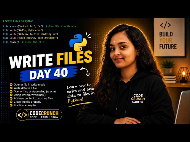 Can't Write Data to a File in Python? 🤯| Day 40 | 100 Days of Python | Interview Question