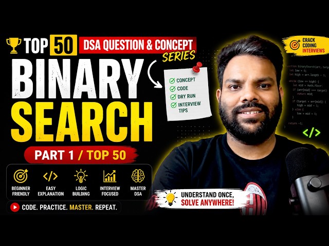 Binary Search Explained in JavaScript | Part 1 | Top 50 DSA Interview Questions for Freshers