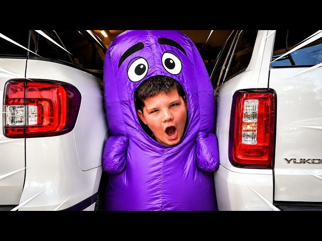 Caleb STUCK in GIANT Grimace ALL DAY 😂