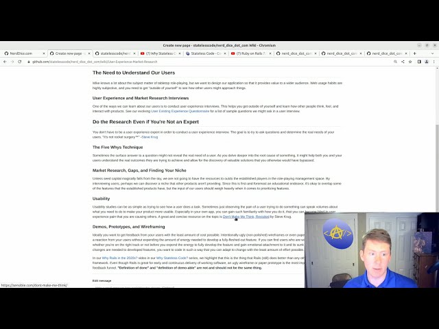 Create a GitHub Wiki For User Experience Interviews