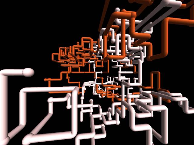 [4:3 original] 3D pipes screensaver 10 hours (no loop, with teapots!)