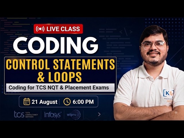 Control Statements & Loops for TCS NQT 2027 | Coding for Placements